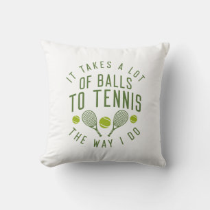 Es braucht viele Bälle zum Tennis, so wie ich es m Kissen
