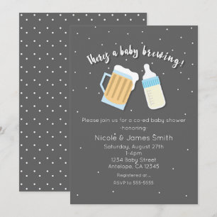 Es braut sich ein Baby zusammen Beer Mugs Co-ed Sh Einladung