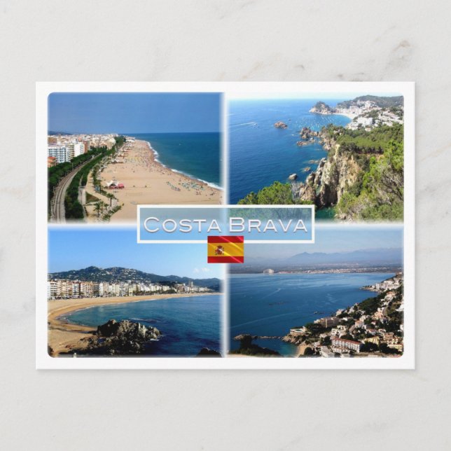 ES Costa Brava - Calella Beach - Tossa de Mar - Postkarte (Vorderseite)