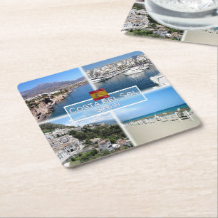 ES Costa del Sol - Nerja - Puerto Banus - Marbella Rechteckiger Pappuntersetzer