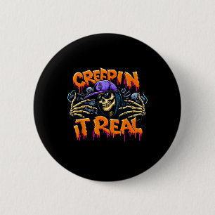 Es echtes Halloween Hip Hop Skeleton Drug Graffiti Button