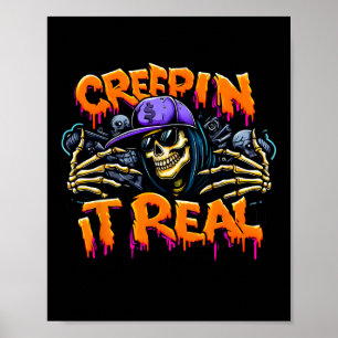 Es echtes Halloween Hip Hop Skeleton Drug Graffiti Poster