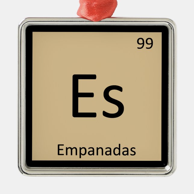 Es - Empanadas Appetizer Chemie Periodischer Tisch Silbernes Ornament (Vorne)