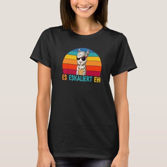 Es eskaliert das Lama Retro-Party und Feiern T-Shirt (Vorderseite)