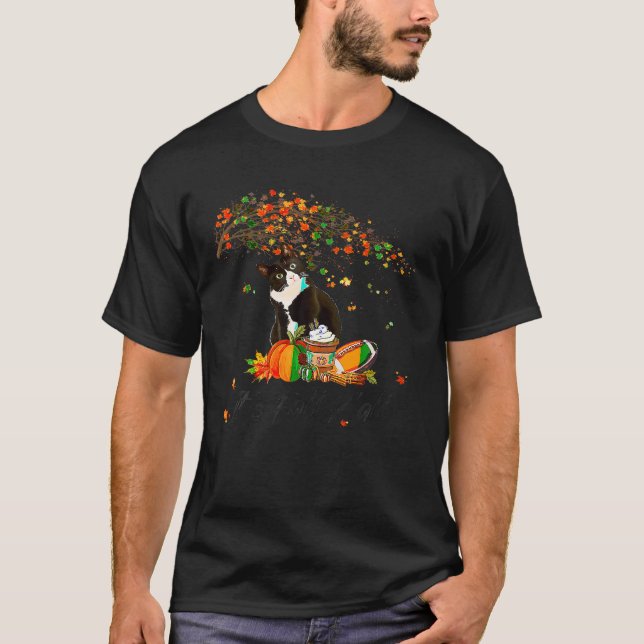 Es fällt Y alle Niedlichen Black Cat Lovers Ernted T-Shirt (Vorderseite)