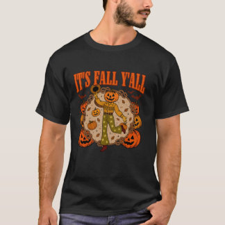 Es fällt Y alles Retro Funny Pumpkin Cowboy Wester T-Shirt