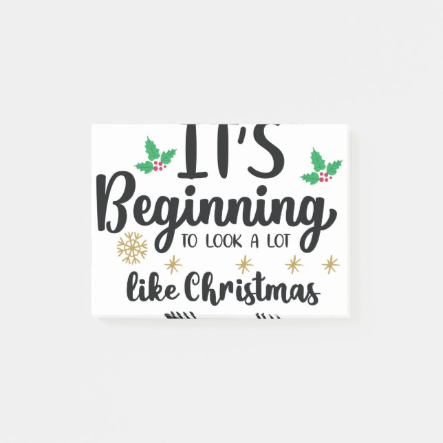 Es fängt an, wie Weihnachten auszusehen Post-it Klebezettel (Vorderseite)