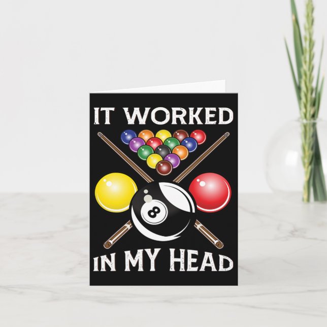 Es funktionierte in meinem Kopf Billard Geschenk 8 Karte (Vorderseite)