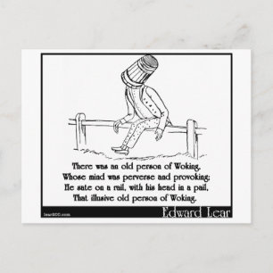 Es gab eine alte Person von Woking Postkarte