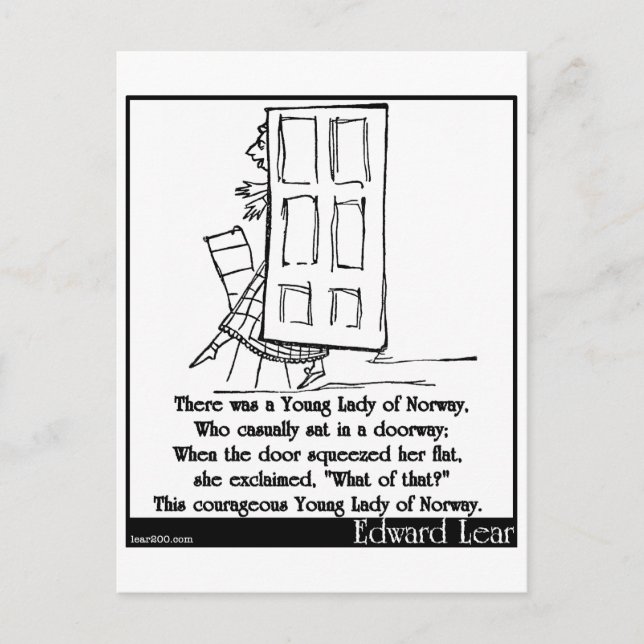 Es gab eine junge Lady aus Norwegen Postkarte (Vorderseite)