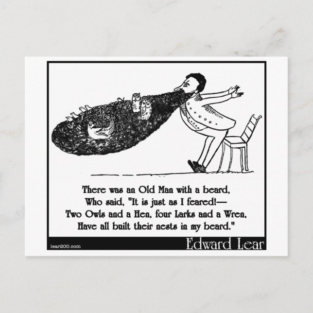 Es gab einen alten Mann mit Bart Postkarte (Vorderseite)