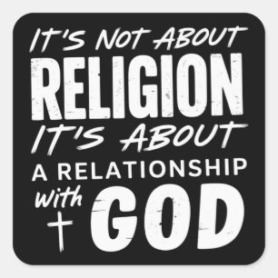 Es geht nicht um Religion Glaubensbekenntnis Spiri Quadratischer Aufkleber