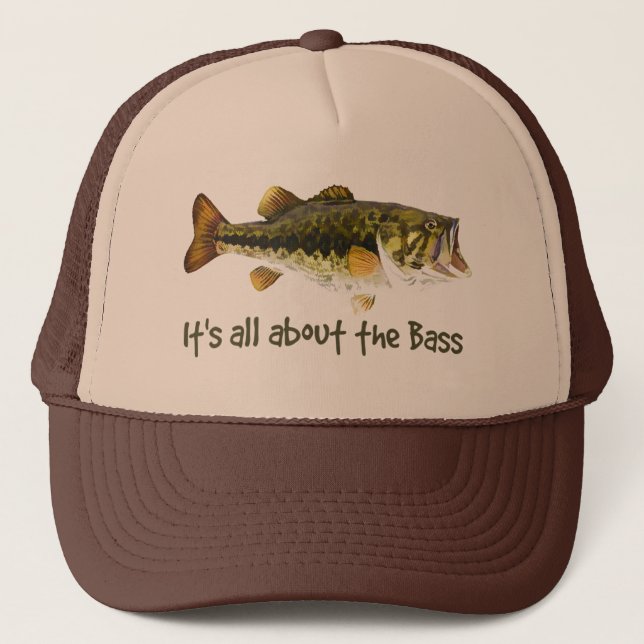"Es geht um das Bass" Fun Fisherman Zitat Truckerkappe (Vorderseite)