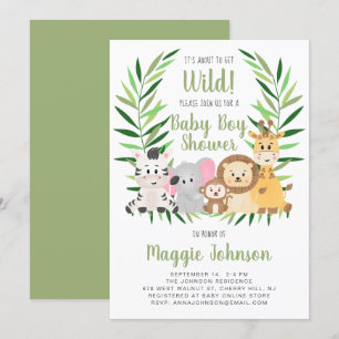 Es geht um Wild Safari Baby Boy Safari Einladung