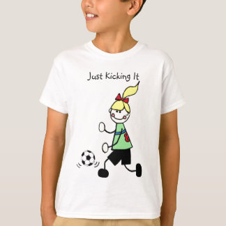 Es gerade, tretend Fußball T-Shirt
