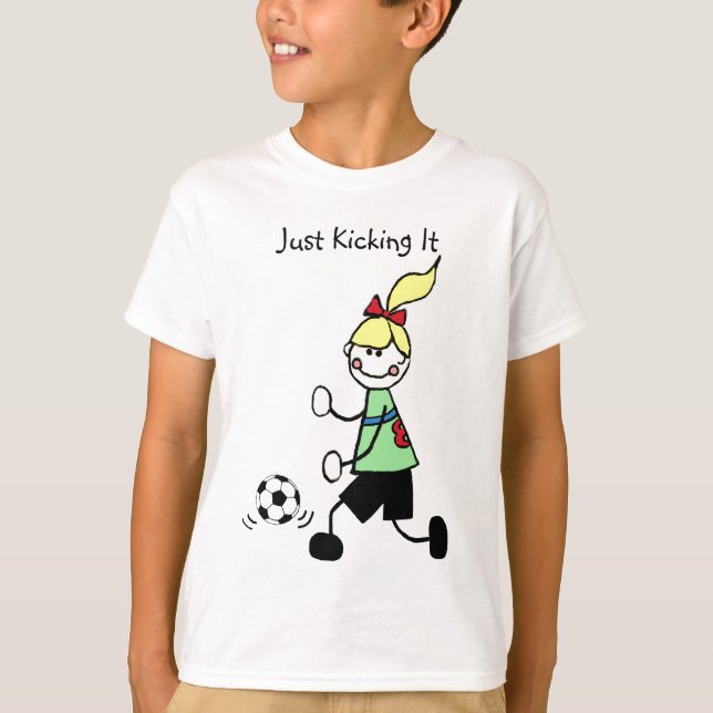 Es gerade, tretend Fußball T-Shirt (Vorderseite)
