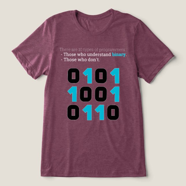 Es gibt 10 Arten von Programmierern – Binärer Witz Tri-Blend Shirt (Design Vorderseite)