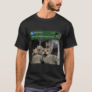 Es gibt Bewegung an der Haustür lustige Katzenbewe T-Shirt