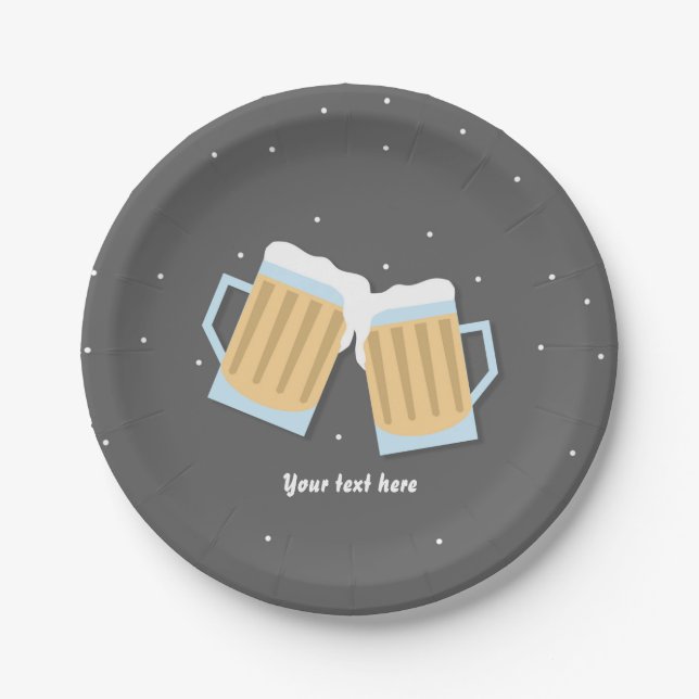 Es gibt eine Baby Brewing Beer Tasse Gray Baby Dus Pappteller (Vorderseite)