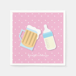 Es gibt eine Babybierbrauerei Tasse Rosa Dusche Serviette