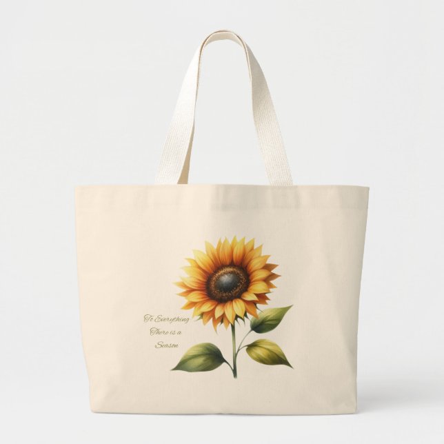 Es gibt eine Hochsaison Big Sunflower Tote Tasche (Vorne)