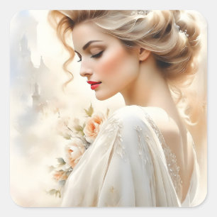 Es gibt etwas über die Weiblichkeit, das einfach i Quadratischer Aufkleber