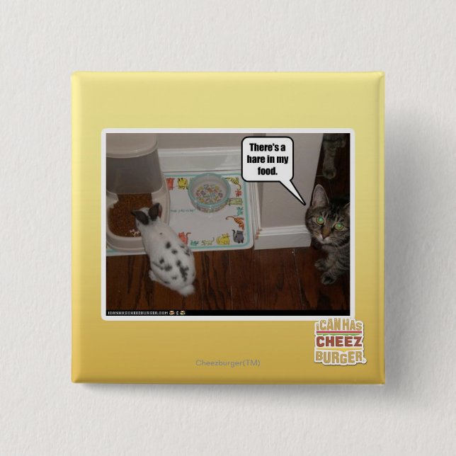 Es gibt Hasen in meiner Nahrung Button (Vorderseite)