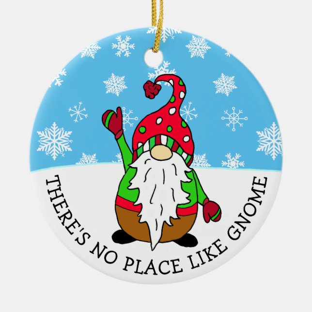 Es gibt keinen Ort wie Weihnachten Keramik Ornament (Vorne)