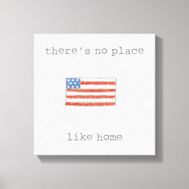 Es gibt keinen Ort wie Zuhause | Flagge der USA Leinwanddruck (Vorderseite)