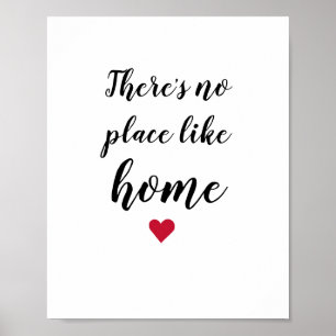 Es gibt keinen Ort wie Zuhause Quote Art Poster