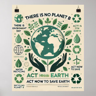 Es gibt keinen Planeten B - Jetzt handeln, um die  Poster