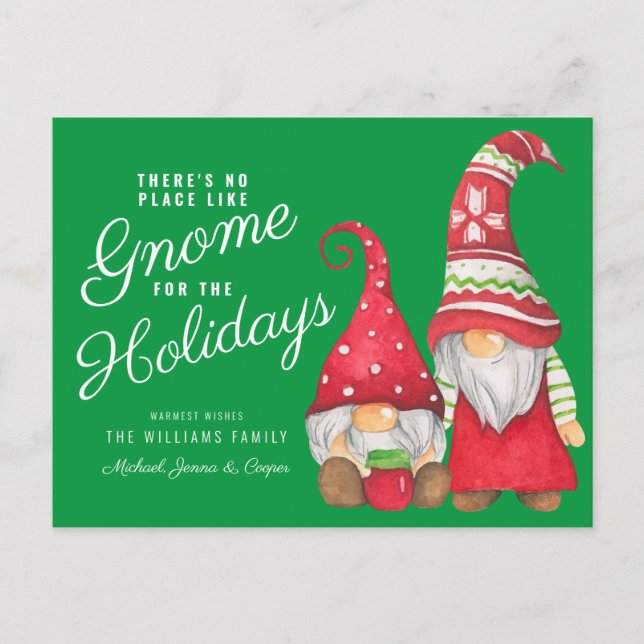 Es gibt keinen Platz wie Gnome für die Ferien Postkarte (Vorderseite)