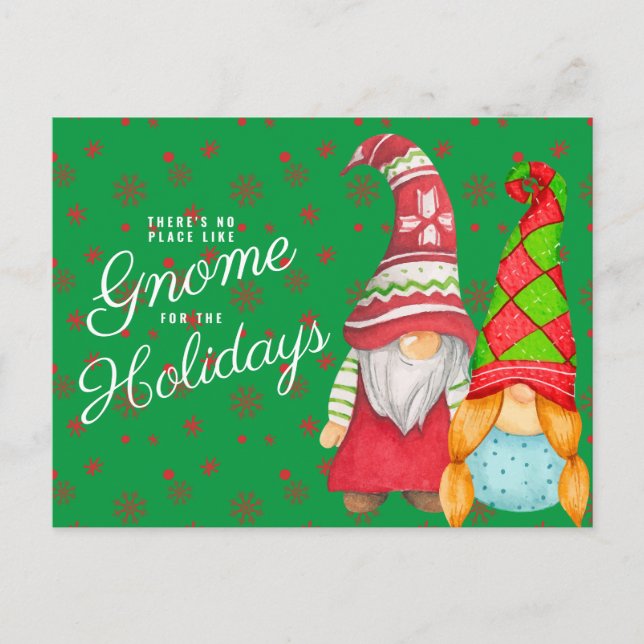 Es gibt keinen Platz wie Gnome für die Ferien Postkarte (Vorderseite)