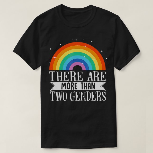 Es gibt mehr als 2 Geschlechter LGBTQ1 T-Shirt (Design vorne)