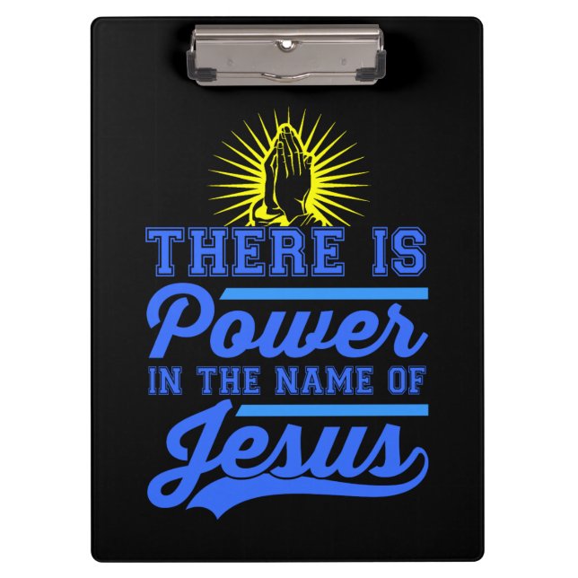 Es gibt Power im Namen Jesu Klemmbrett (Vorderseite)