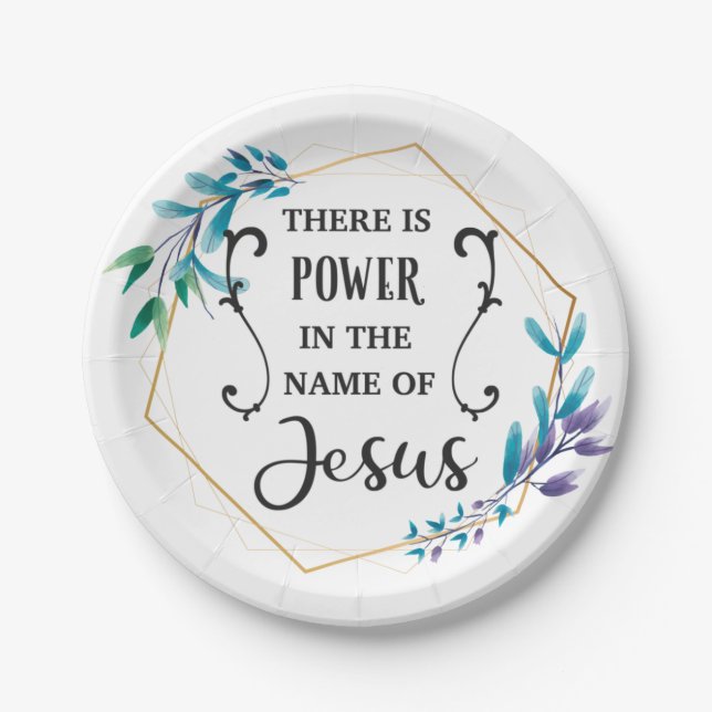 Es gibt Power im Namen Jesu Pappteller (Vorderseite)