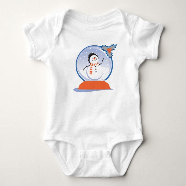 Es gibt "Snowbody" wie "Me Snowglobe Design" Baby Strampler (Vorderseite)