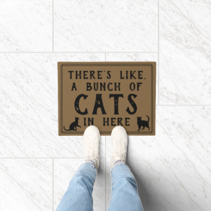 Es gibt wie, viele Katzen in hier   lustiges Fußmatte