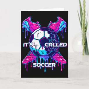 Es heißt Fußball Schmelz-Tropfen-Glitch-Art Lustig Karte