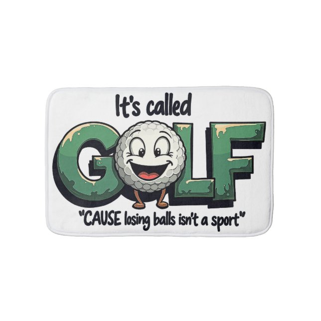 Es heißt Golf Funny Bad Dekor Badematte (Vorderseite)