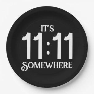 Es ist 11:11 Irgendwo Numerologie Manifestationsza Pappteller