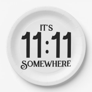 Es ist 11:11 Irgendwo Numerologie Manifestationsza Pappteller
