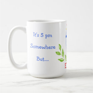 Es ist 17 Uhr irgendwo, 8 Uhr hier. Brauche Kaffee Kaffeetasse