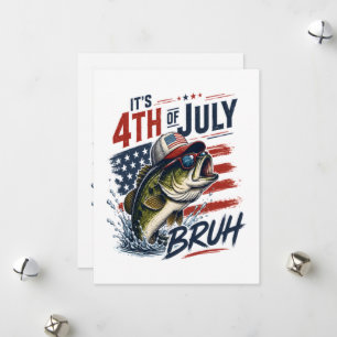Es ist 4. Juli Bass Brute Fischen Feiertagskarte