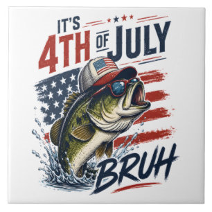Es ist 4. Juli Bass Brute Fischen Fliese