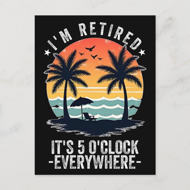 Es ist 5 Uhr Überall, wo ich wieder müde Sommer Re Postkarte (Vorderseite)