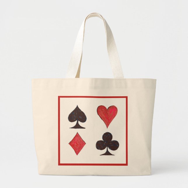 Es ist alle Asse. Spielkarte-Tasche Jumbo Stoffbeutel (Vorne)