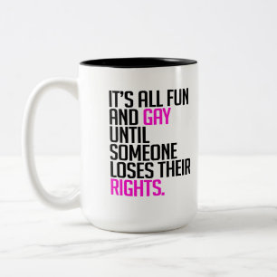 Es ist alles Spaß und schwul, bis Zweifarbige Tasse
