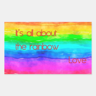 Es ist alles über die Regenbogenliebe 03 Rechteckiger Aufkleber