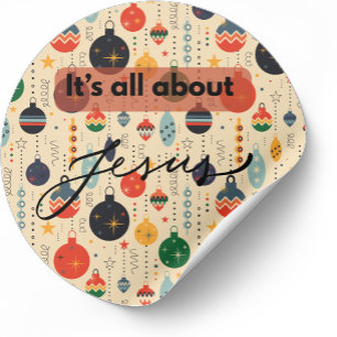 Es ist alles über Jesus – Weihnachtsaufkleber #10 Runder Aufkleber